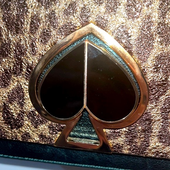 kate spade Nicola Metallic Leopard Twistlock Leather Shoulder Bag - Picture 6 of 17